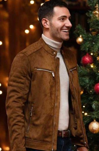 Garrett Marcantel 12 Dates Of Christmas Brown Leather Jacket