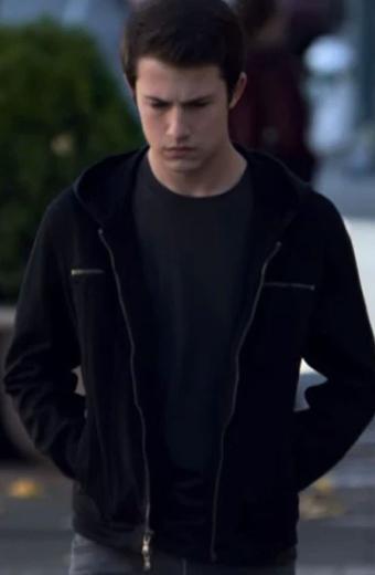 13 Reasons Why Dylan Minnette Clay Jensen Black Hooded Jacket