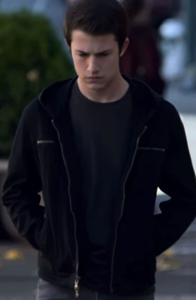 13 Reasons Why Dylan Minnette Clay Jensen Black Hooded Jacket