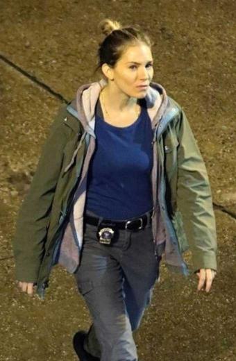 Sienna Miller Frankie Burns 21 Bridges Green Cotton Jacket
