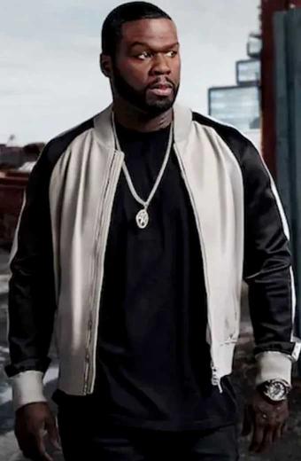Kanan Stark Power Final Betrayal 50 Cent White Bomber Jacket