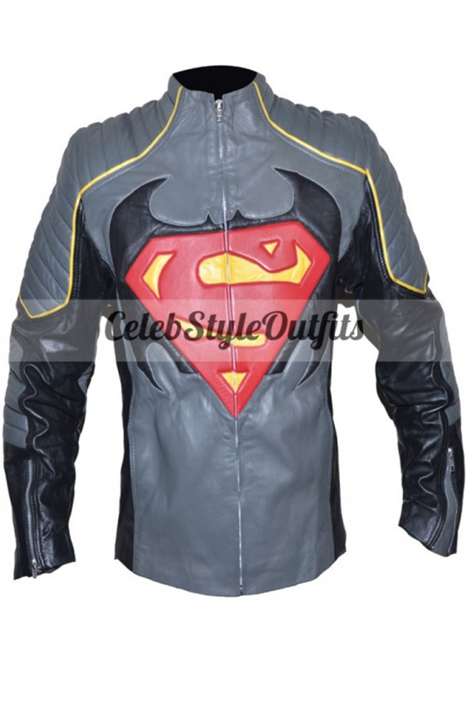 Batman VS Superman Grey Cosplay Leather Jacket