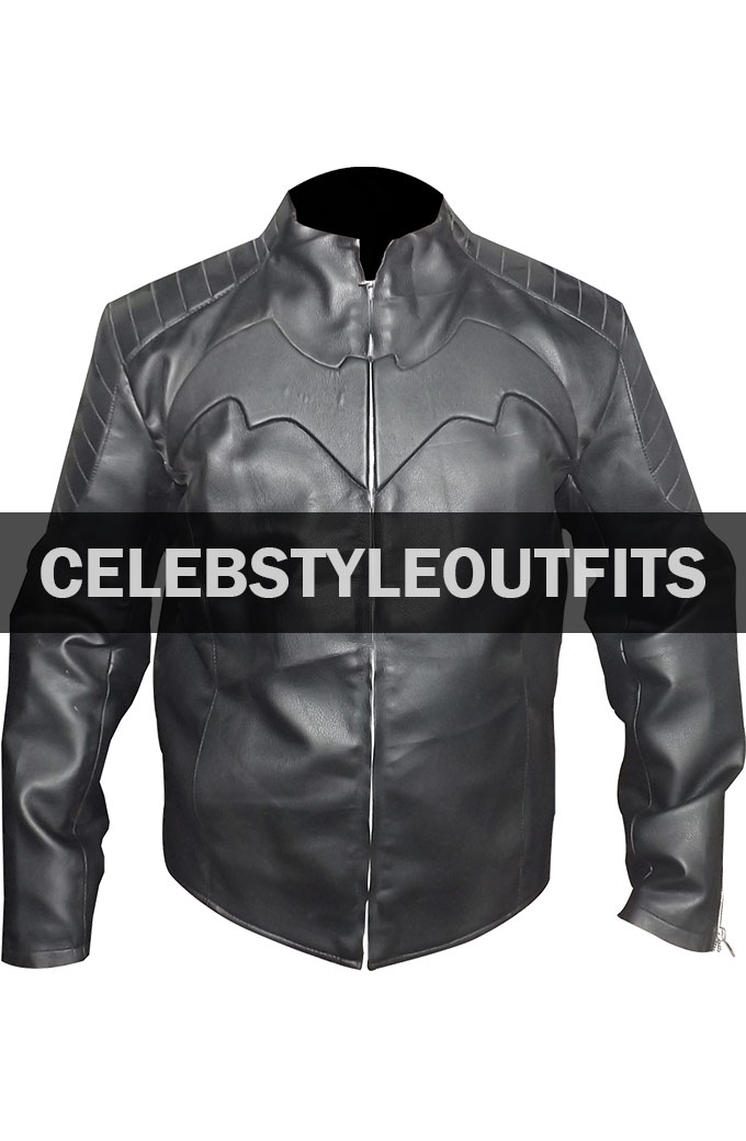 Batman Begins Christian Bale Black Leather Jacket