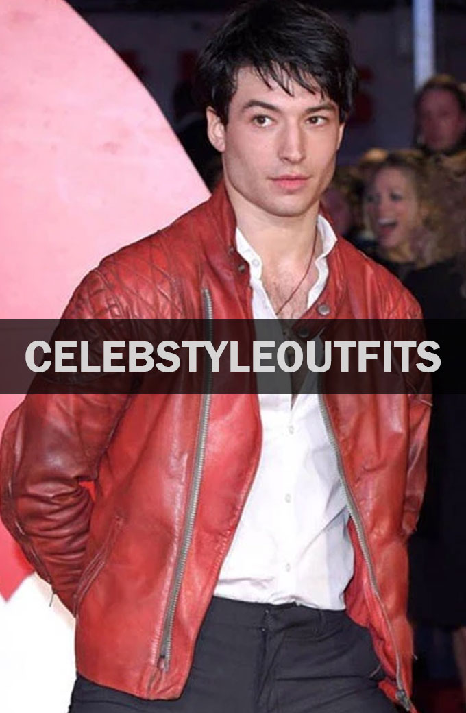 Dawn of Justice Ezra Miller The Flash Leather Jacket