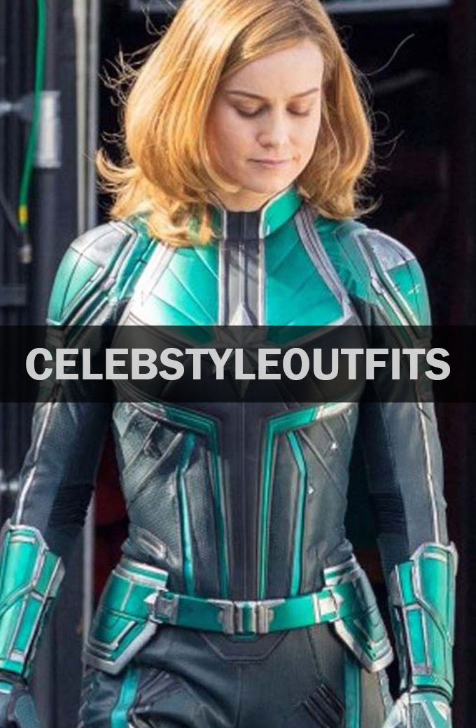Captain Marvel Brie Larson Green Leather Jacket