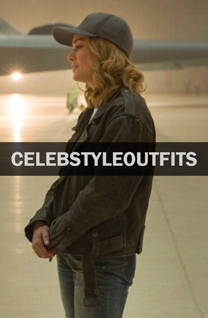 Captain Marvel Brie Larson Distressed Leather Jacket