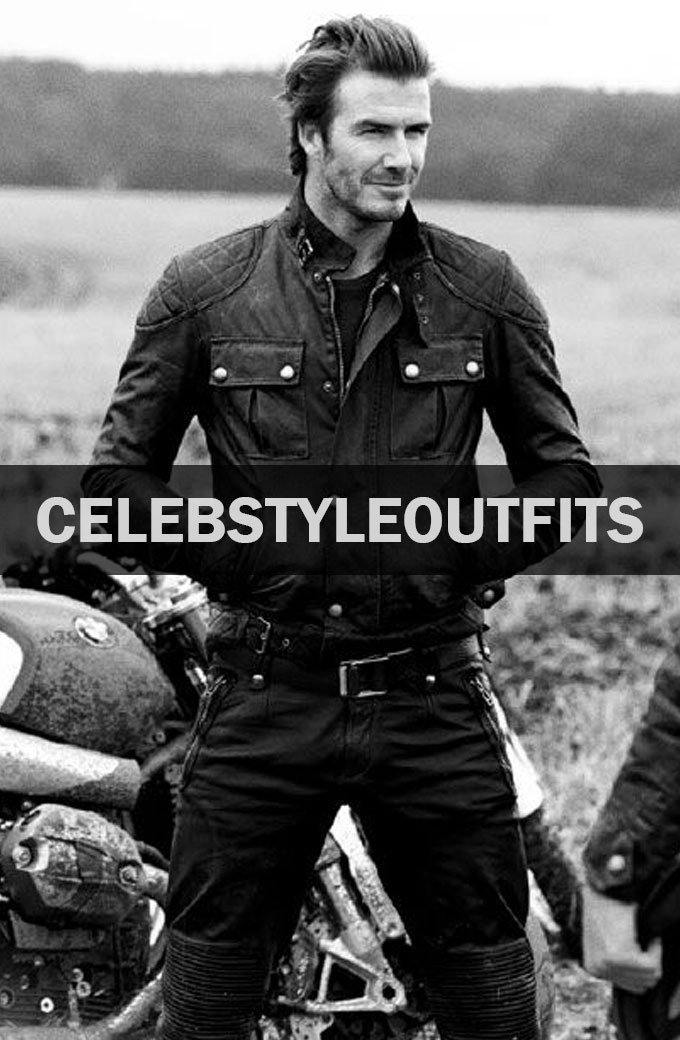 David Beckham Waxed Cotton Motorcycle Jacket