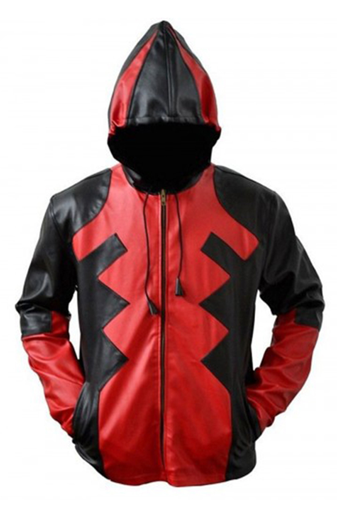 Deadpool Ryan Reynolds Leather Hoodie Jacket