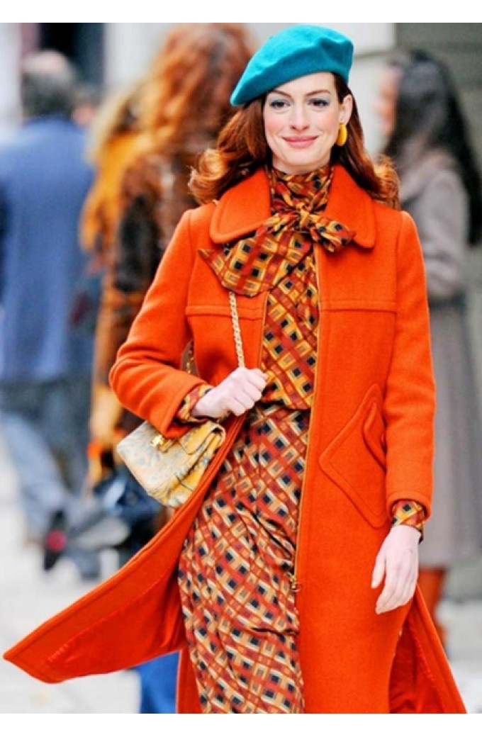 Modern Love TV Series Anne Hathaway Orange Wool Coat