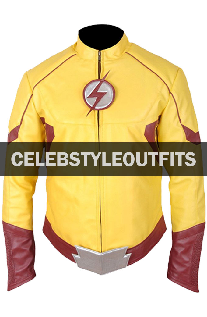 The Flash Kid Flash Yellow Costume Leather Jacket