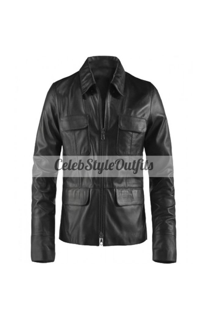 The Vampire Diaries S3 Ian Somerhalder Black Leather Jacket