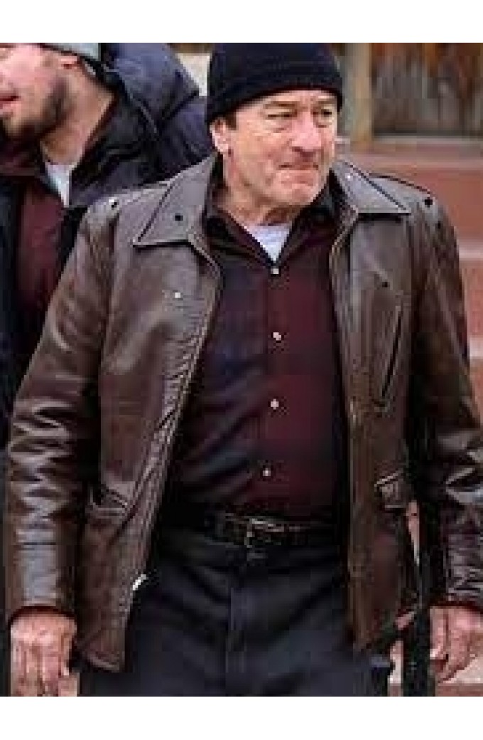The Irishman Robert De Niro Brown Leather Jacket
