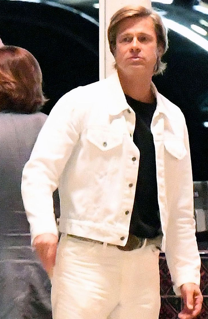 Once Upon a Time in Hollywood Brad Pitt White Cotton Jacket