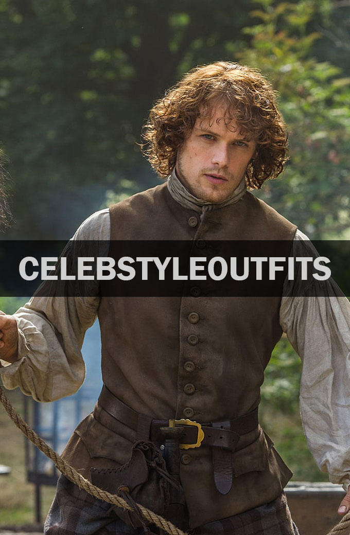 Outlander TV Series Sam Heughan Brown Cotton Vest
