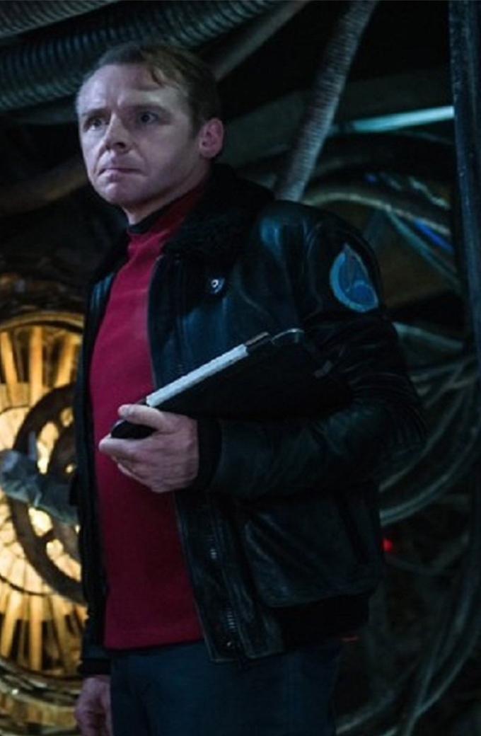 Star Trek Beyond Simon Pegg Black Leather Jacket