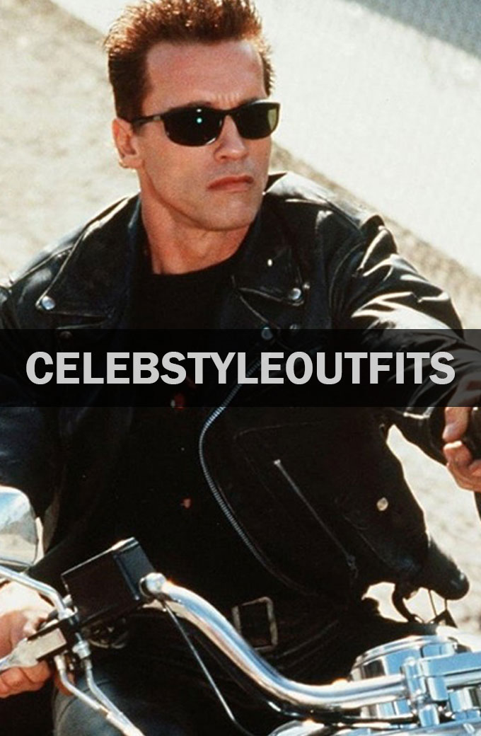 Arnold Schwarzenegger Terminator 2 Black Leather Jacket