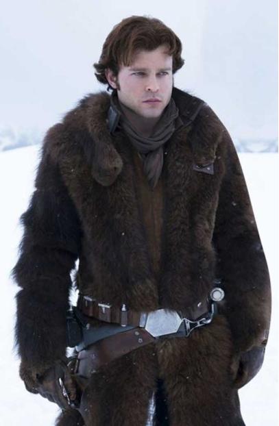 Alden Ehrenreich A Star Wars Story Han Solo Brown Fur Coat a-star-wars-story-han-solo-coat
