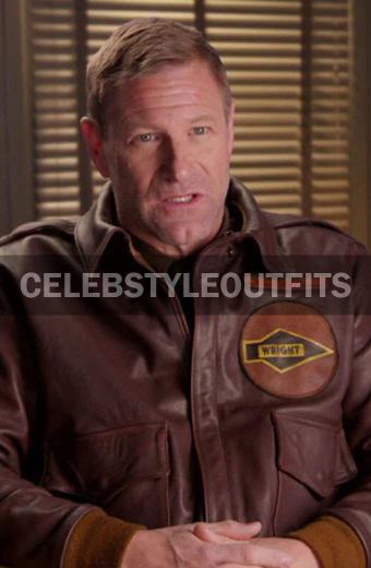 Aaron Eckhart Midway Jimmy Doolittle Leather Jacket