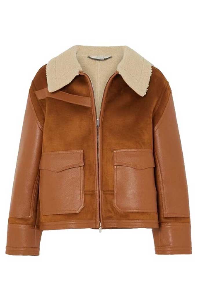 Stella McCartney Vintage Aviator Brown Fur Leather Jacket