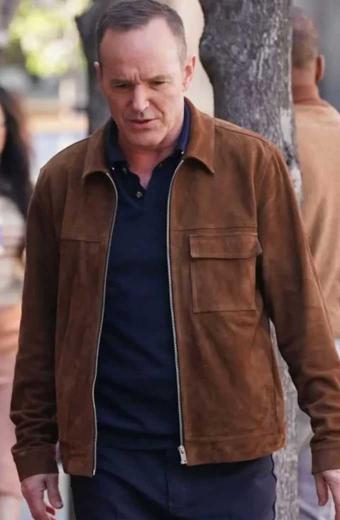 Clark Gregg Agents Of SHIELD Phil Coulson Brown Suede Jacket