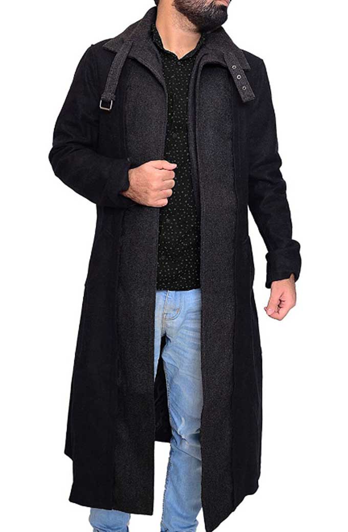Takeshi Kovacs Joel Kinnaman Altered Carbon Black Wool Coat