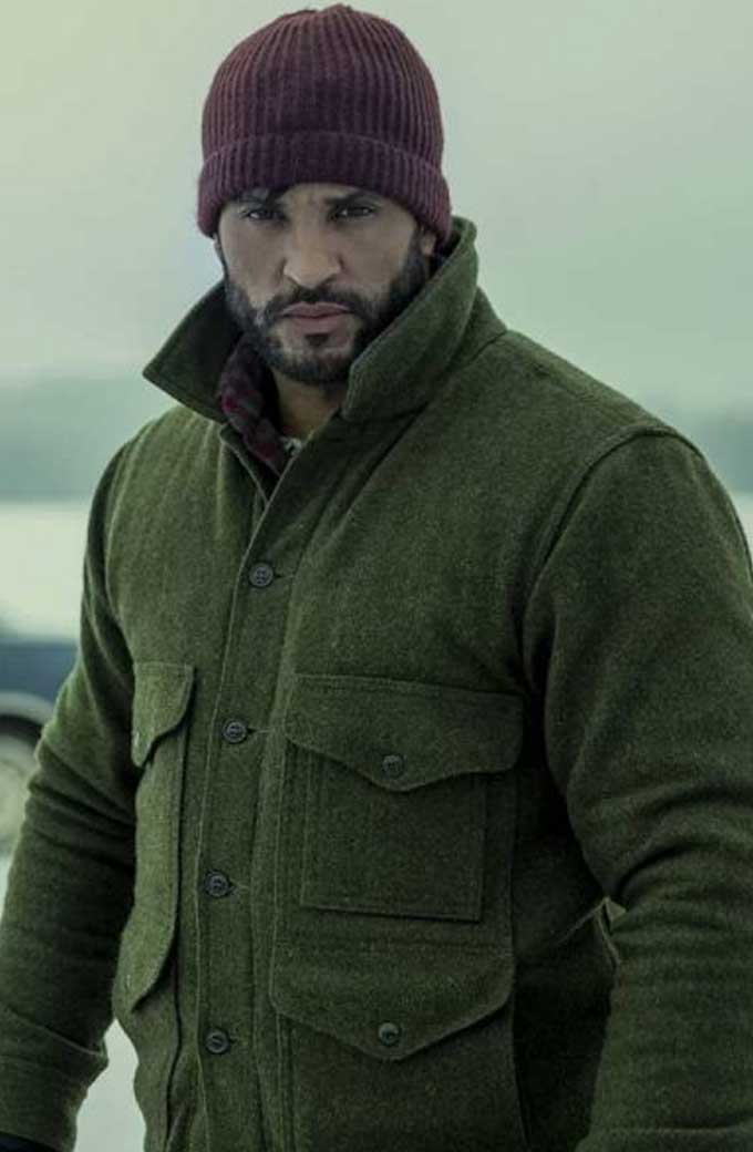 Shadow Moon American Gods Ricky Whittle Green Wool Jacket