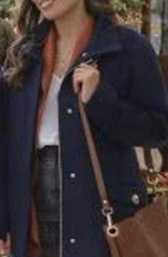 Rissa Gelsea Mae An Unexpected Christmas Blue Wool Trench Coat