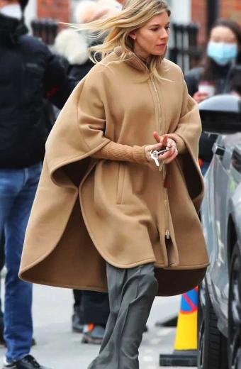 Sophie Whitehouse Sienna Miller Anatomy of a Scandal Poncho