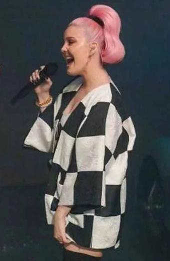 Our Song Anne Marie Black And White Cotton Plaid Jacket