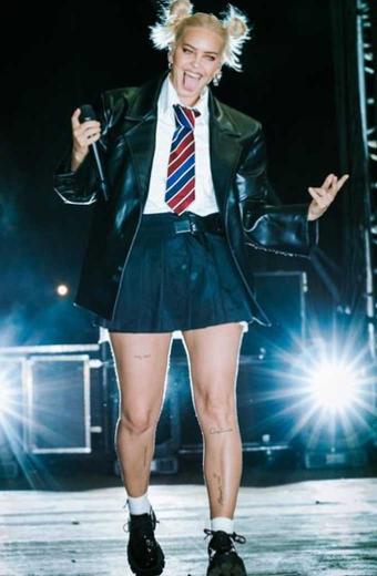 Big Feastival Anne Marie Music Festival Black Leather Blazer