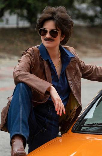 Annie Murphy Murderville Brown Vintage Leather Trench Jacket