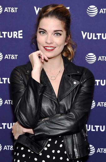 Annie Murphy Vulture Event Los Angeles Biker Leather Jacket
