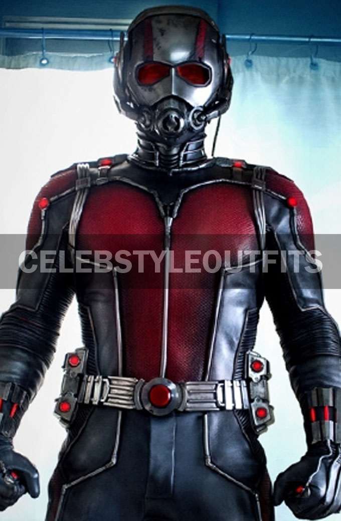 Paul Rudd Ant-Man Movie Series Scott Lang Black And Red Jacket