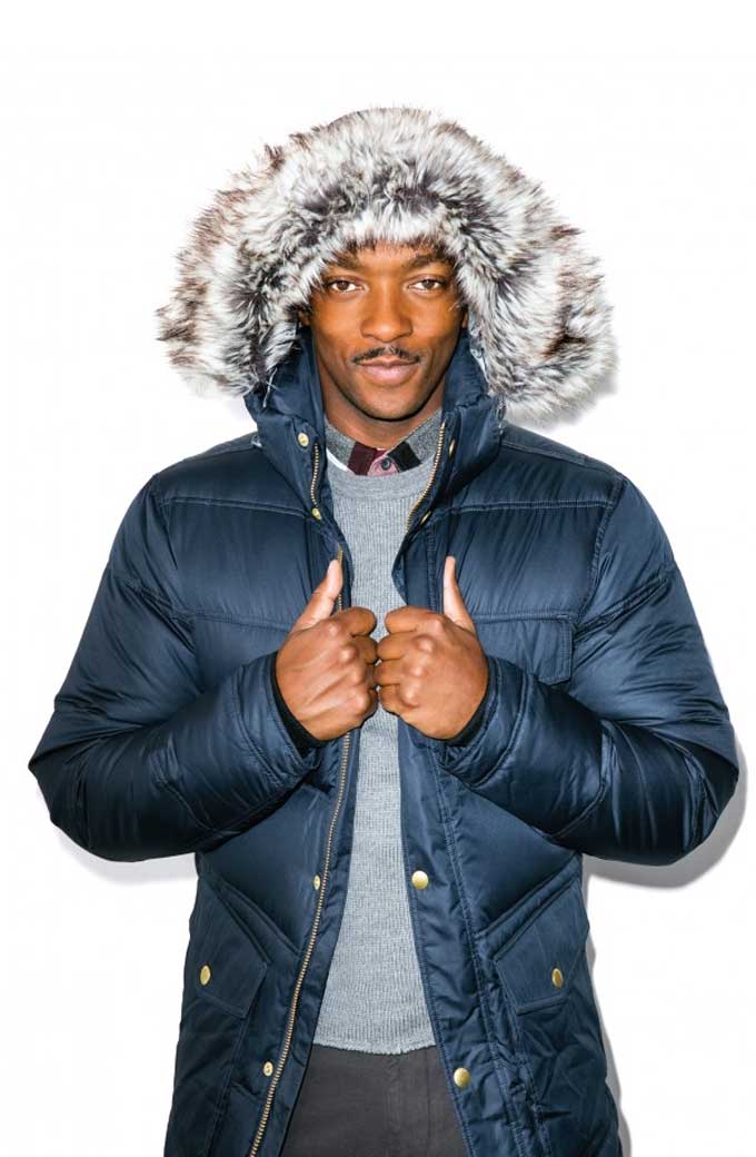 Anthony Mackie Casual Puffer Coat