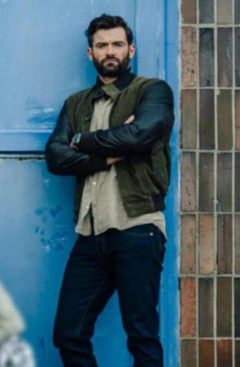 Stuart Martin Brad Cage Army of Thieves Green Leather Jacket