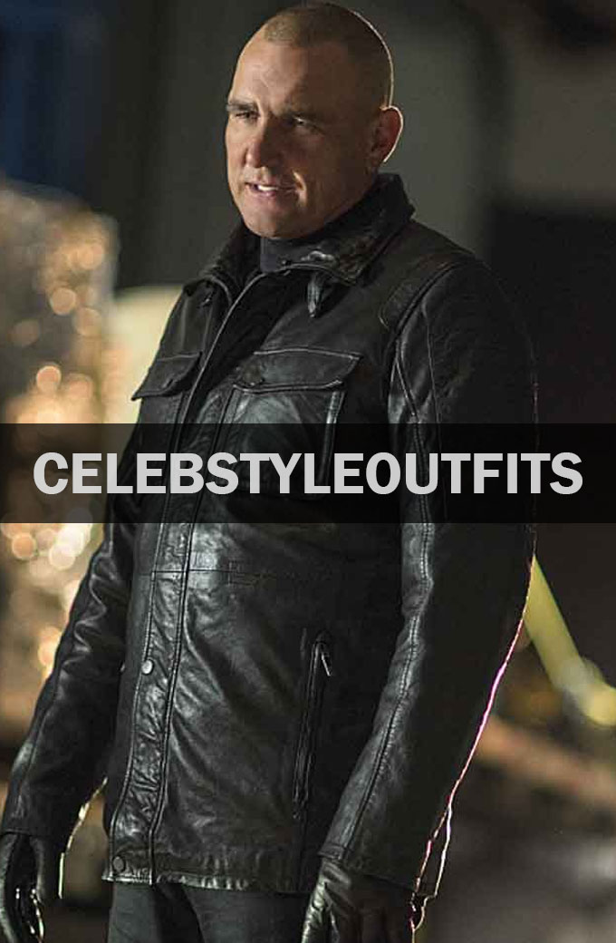 Arrow TV Series Vinnie Jones Black Leather Jacket