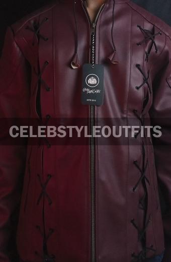 Roy Harper Arrow Colton Haynes Arsenal Maroon Leather Jacket
