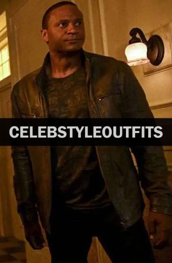 Arrow TV Show John Diggle David Ramsey Brown Leather Jacket