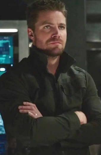 Stephen Amell Arrow TV Show Oliver Queen Green Cotton Jacket