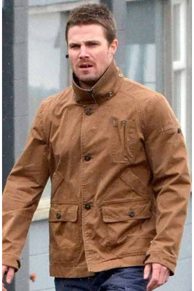 Oliver Queen Arrow TV Show Stephen Amell Brown Suede Jacket