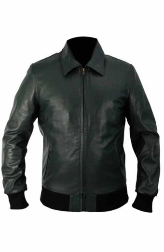Oliver Queen Arrow Stephen Amell Bomber Black Leather Jacket