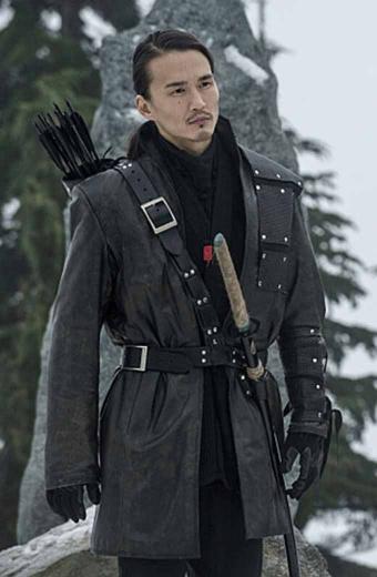 Karl Yune Arrow Maseo Yamashiro Black Leather Trench Coat