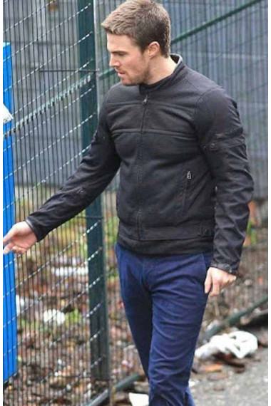 Stephen Amell Arrow TV Show Oliver Queen Black Cotton Jacket