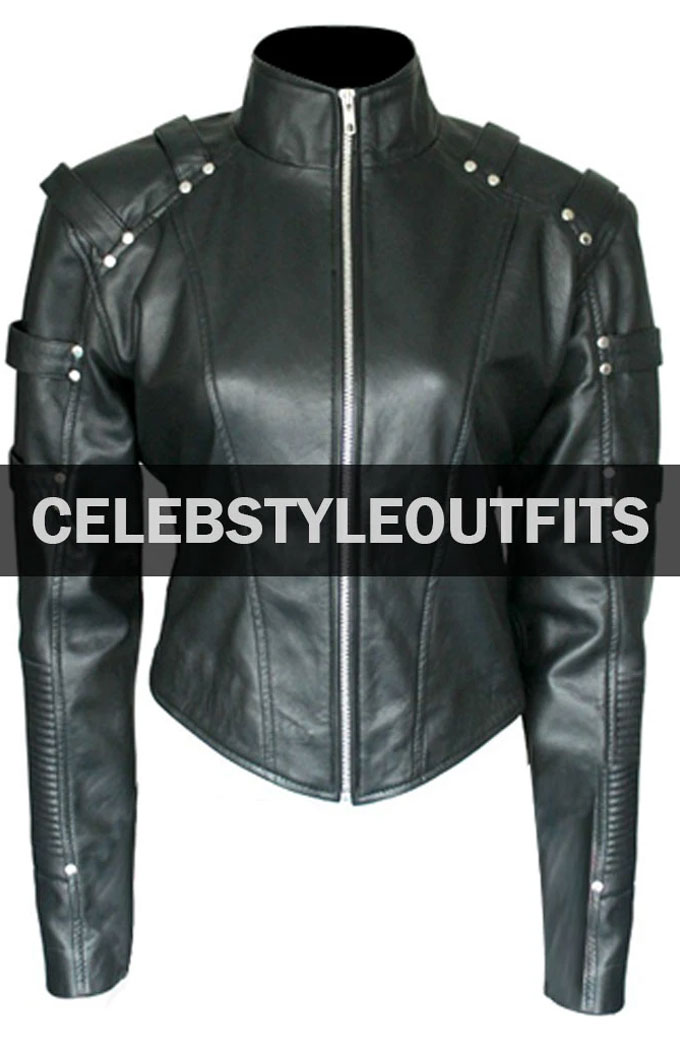 White Canary Sara Lance Arrow Caity Lotz Black Cropped Jacket