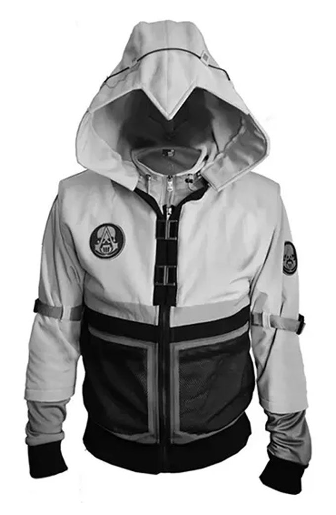 Assassins Creed Ghost Recon Gaming White Cosplay Hooded Jacket