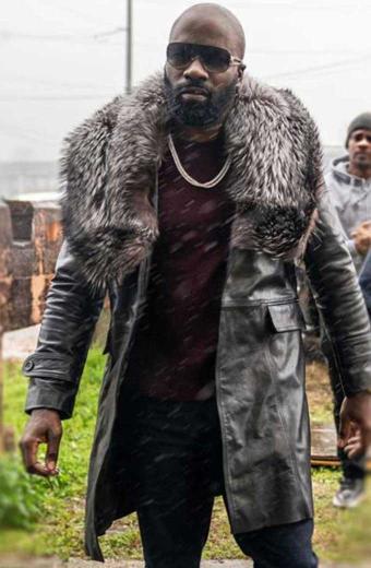 Darius Atlanta LaKeith Stanfield Black Leather Fur Coat