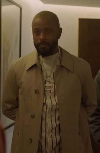 Darius LaKeith Stanfield Atlanta Beige Cotton Trench Coat