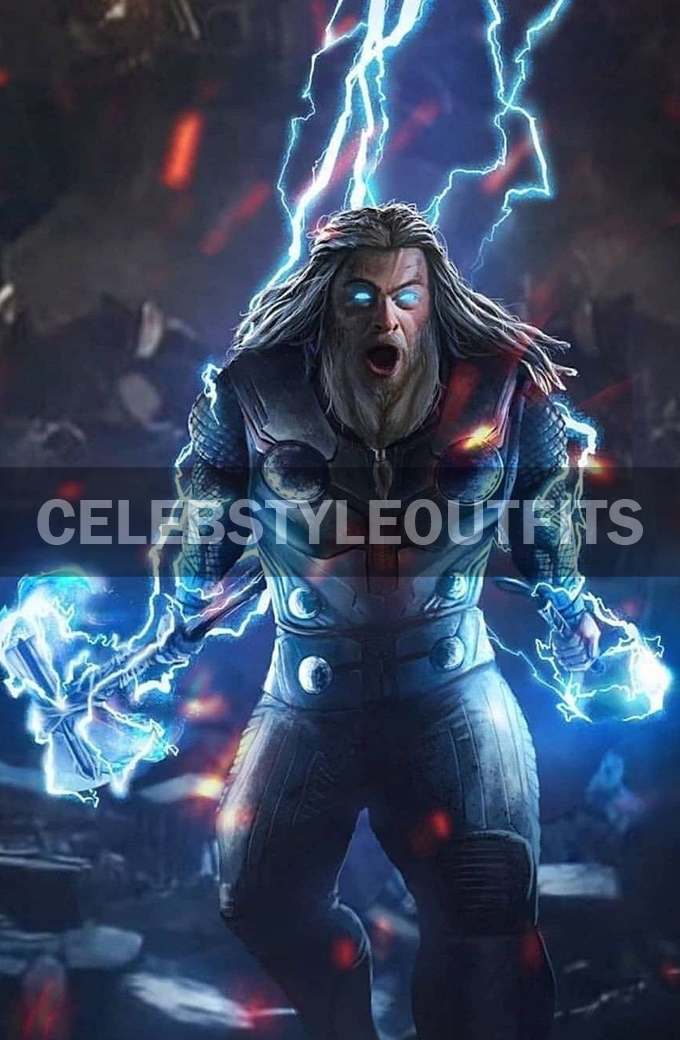 Chris Avengers Endgame Thor Odinson Black Leather Vest