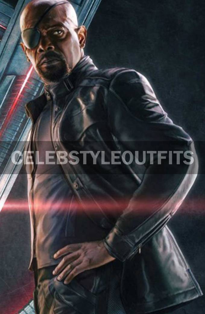 Avengers Age Of Ultron Nick Fury Black Leather Jacket