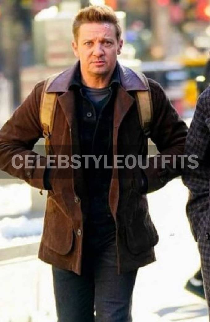 Hawkeye Jeremy Renner Clint Brown Real Leather Jacket